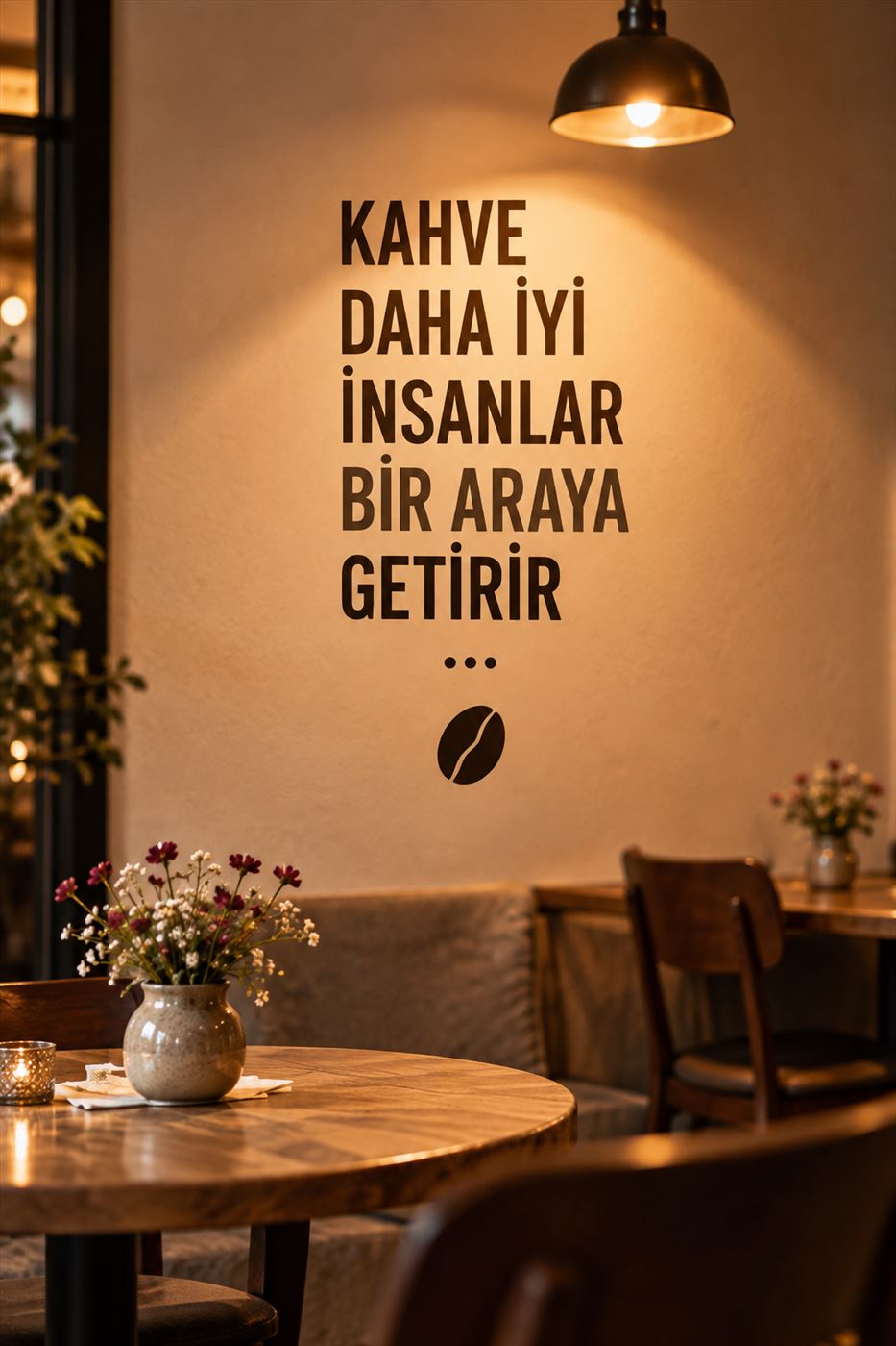 Duvar yazısı: Kahve daha iyi insanlar bir araya getirir